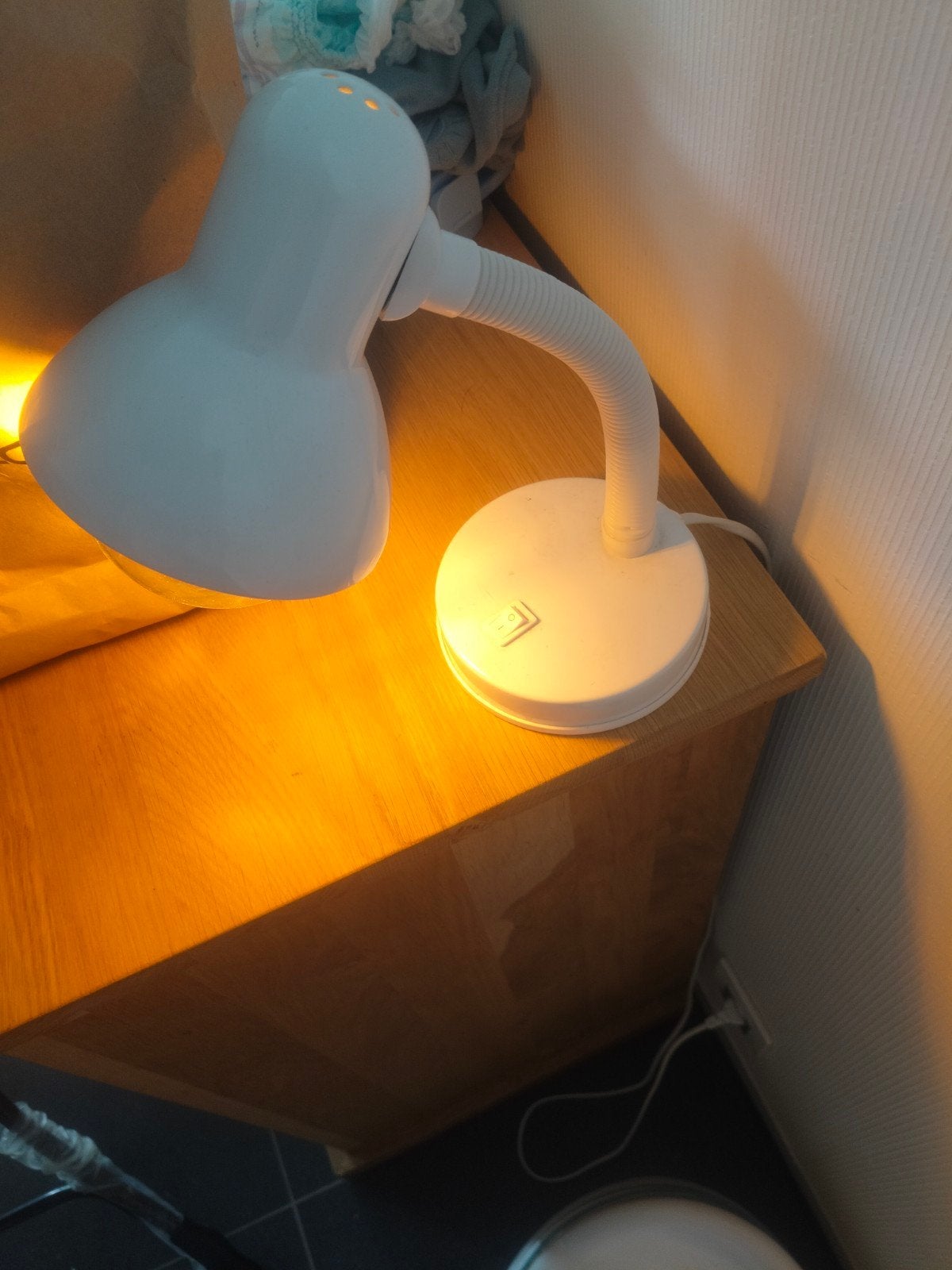 bureaulamp, Bureaulamp, Vintage, 30 cm, Wit