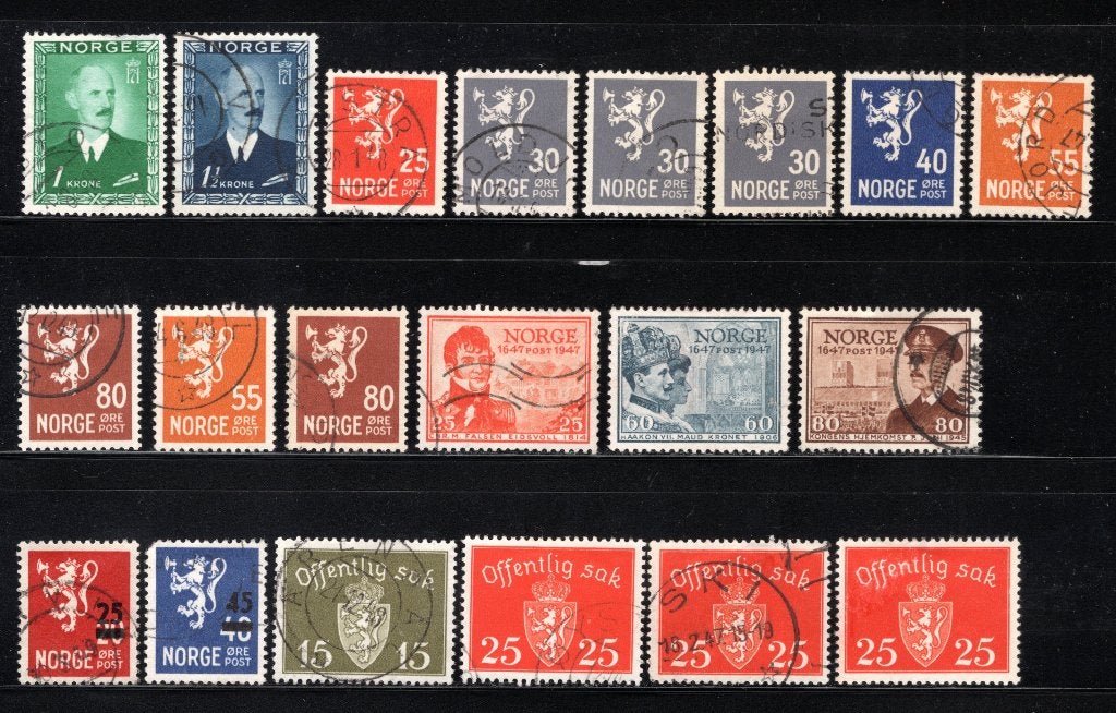 NOORWEGEN Lot 1947 gestempeld, Postzegels en Munten, Verzenden, Noorwegen, Gestempeld