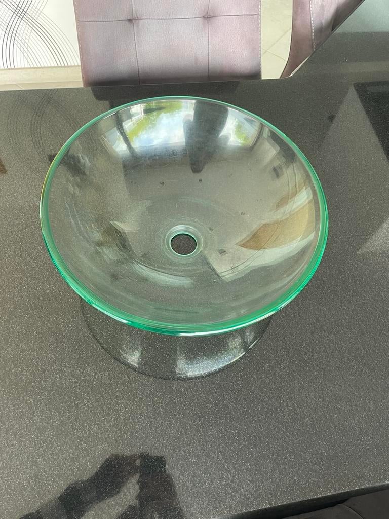 Glazen wastafel opbouw, Minder dan 50 cm, Ophalen of Verzenden, Zo goed als nieuw, Minder dan 100 cm