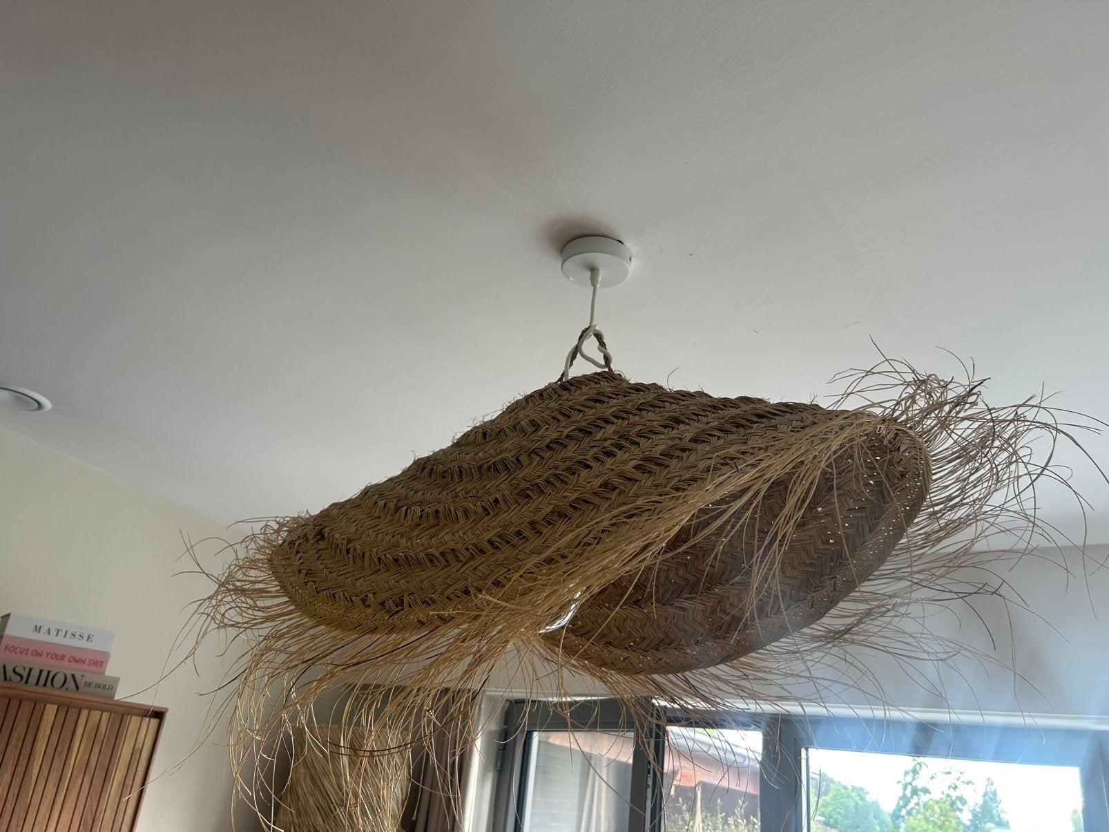 Hanglamp zeegras handgemaakt, Ophalen of Verzenden, Zo goed als nieuw
