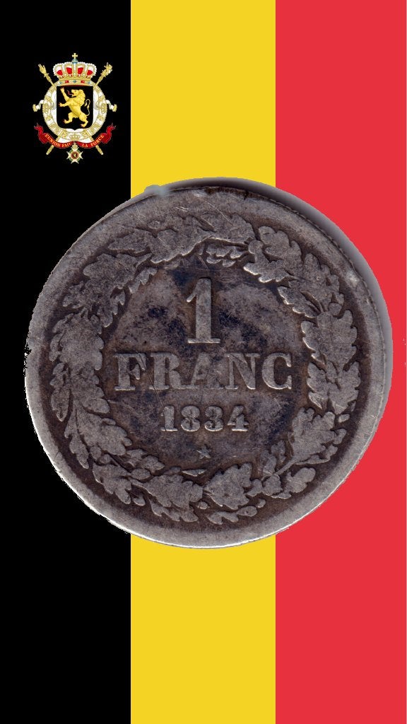 1 frank 1834 - Leopold I, Postzegels en Munten, Zilver, Ophalen of Verzenden, Losse munt, Zilver