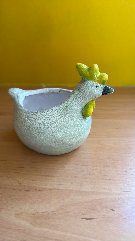 Keramische kippenbak met een diameter van 8 h 14 cm, Ophalen of Verzenden