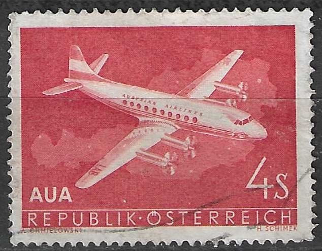 Autriche 1958 - Yvert 61PA - Vickers Viscount (ST), Envoi, Affranchi
