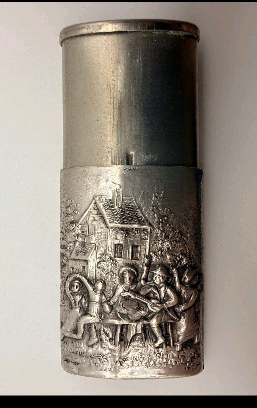 Boîte à cigarettes - Matchbox - argent 800 - Étui Vesta, Antiquités & Art, Antiquités | Argent & Or, Argent, Enlèvement