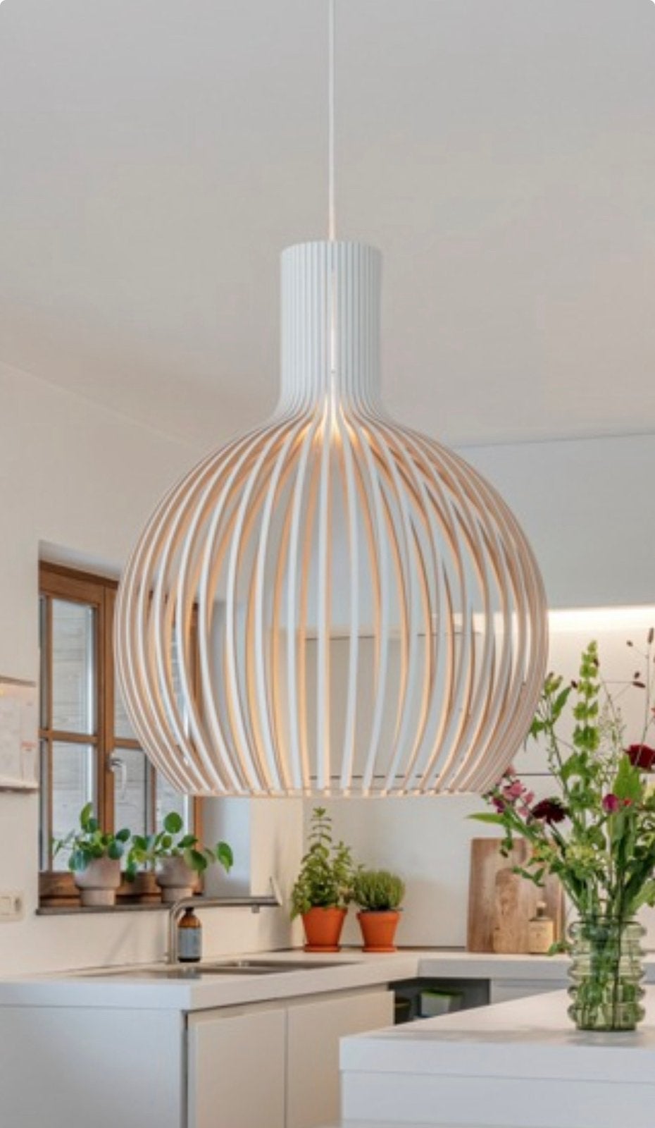 Hanglamp Secto octo 4240 pendant wit, Design, Comme neuf, Enlèvement, E27 (grand)