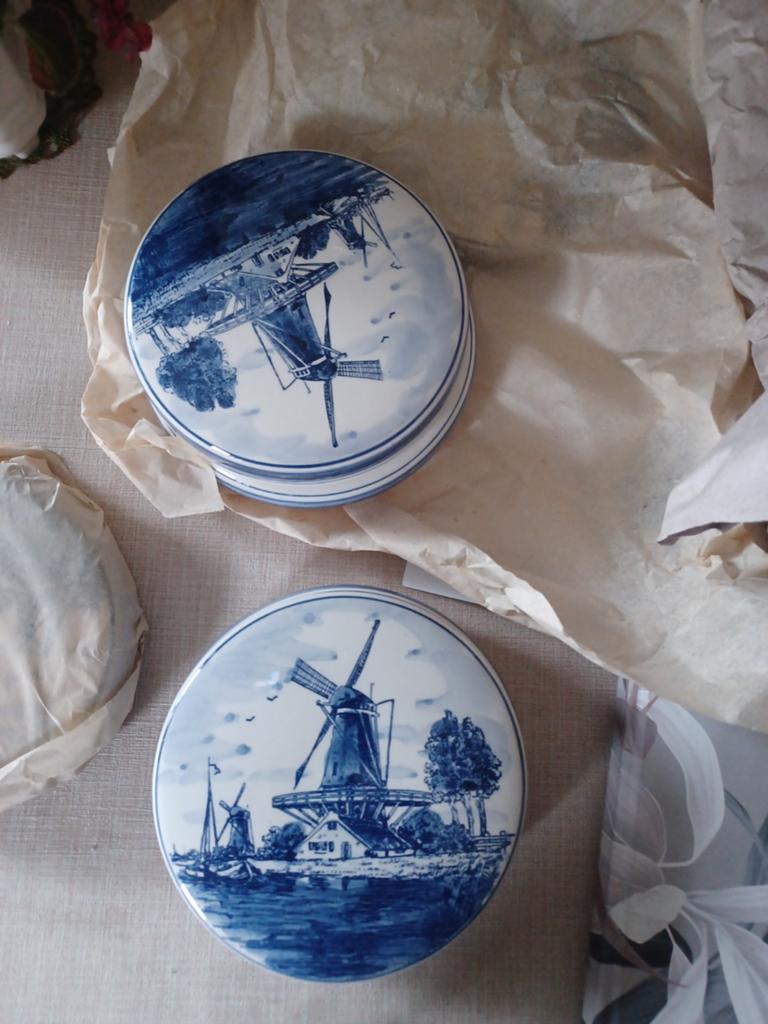 Porseleinen potjes delfts blauw nieuw! Met deksel, Ophalen