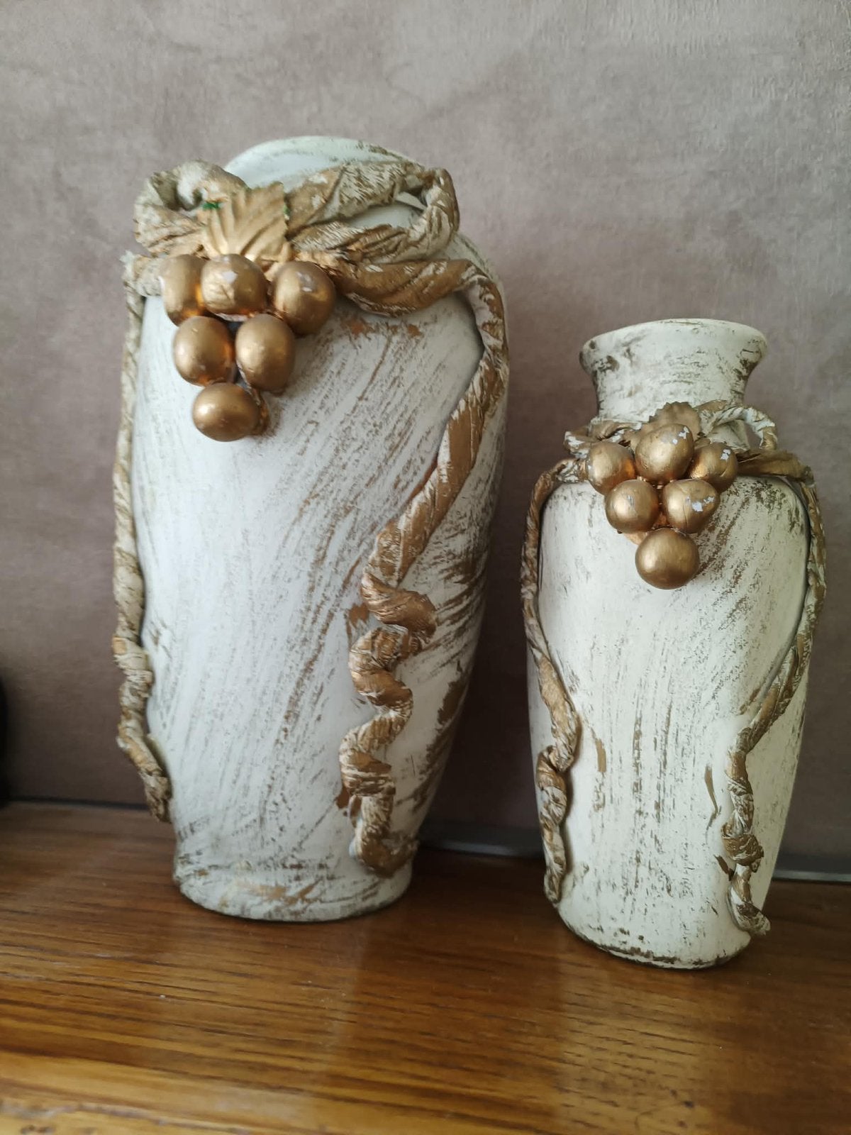 Keramiek vaasjes, Huis en Inrichting, Woonaccessoires | Vazen, Ophalen of Verzenden, Zo goed als nieuw, Goud