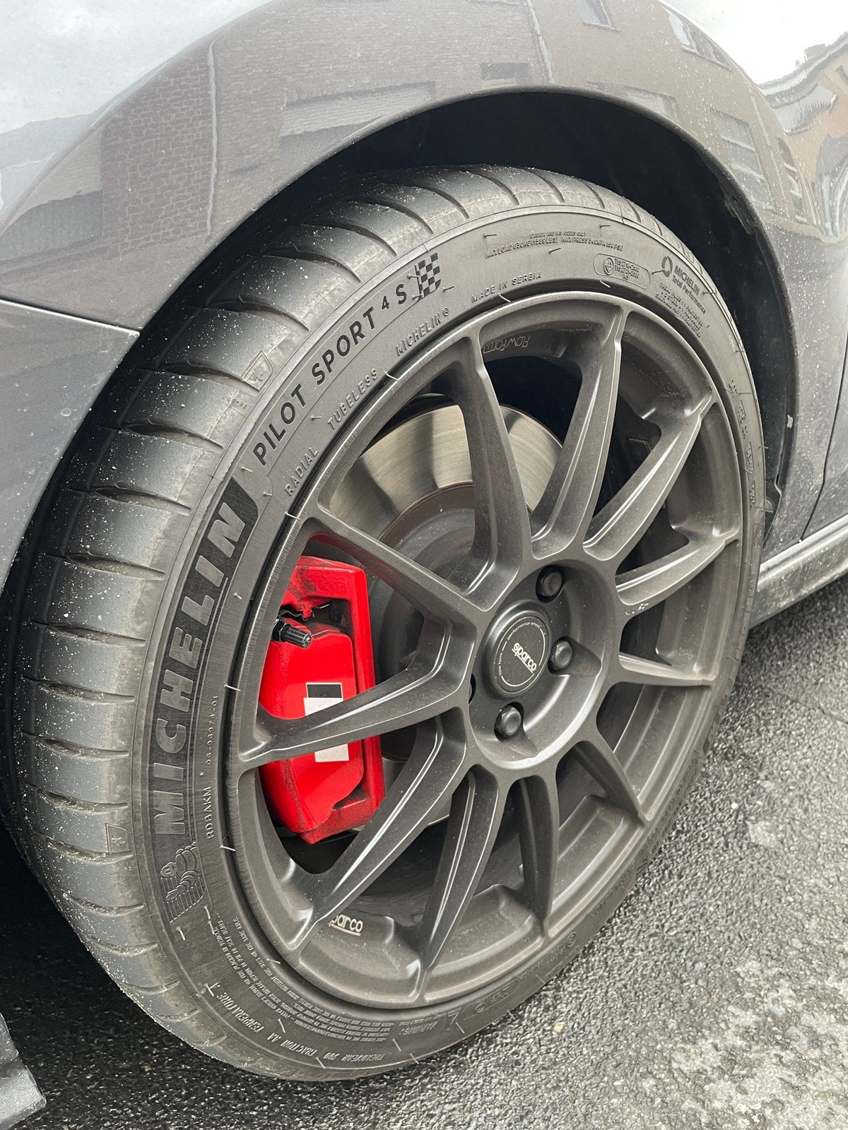 5 x 114.3 ,, Sparco FF4 18" Velgen + Michelin Pilot Sport 4S, Ophalen, 18 inch, Gebruikt, Banden en Velgen