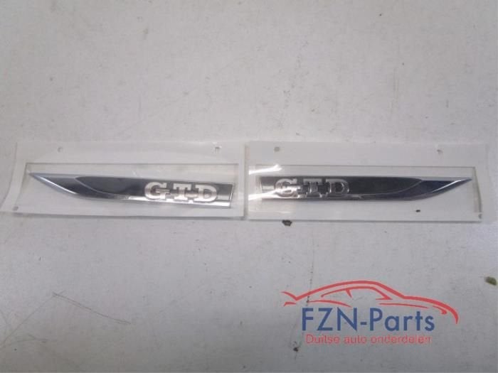 VW Golf 7 GTD Emblemen Embleem Sticker Logo Zijscherm Set L+, Auto-onderdelen, Ophalen of Verzenden, Gebruikt