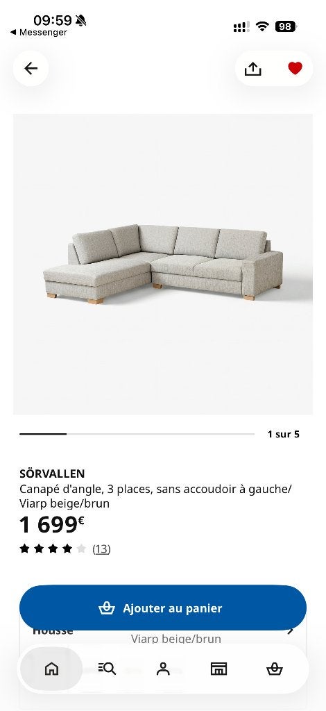 SÖRVALLEN Canapé d'angle prix neuf 1699 !, Enlèvement, Neuf, Tissus