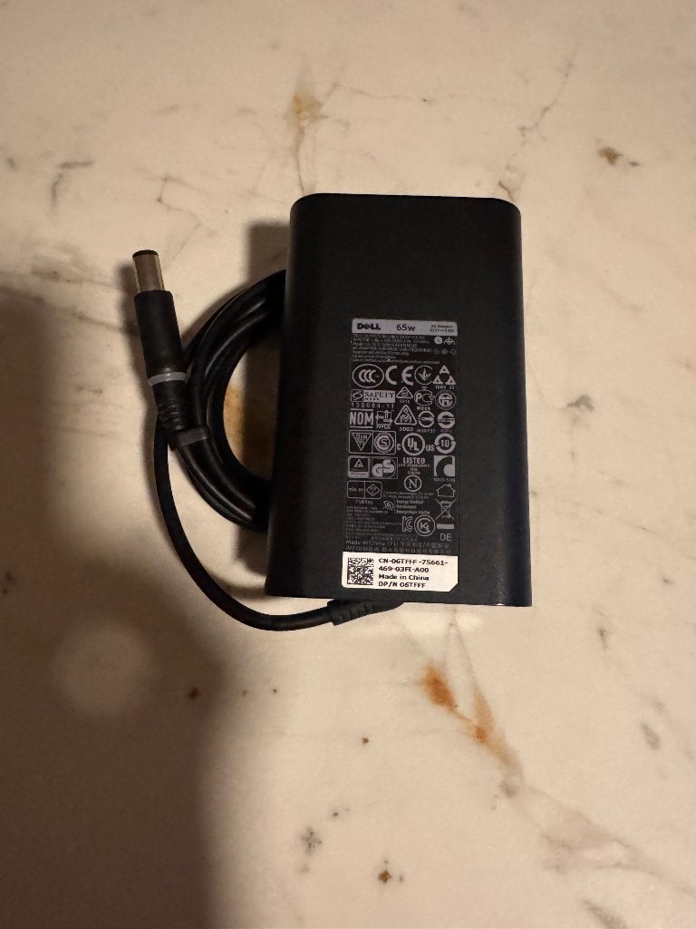 DELL 65W originele laptop oplader zwarte pin, Informatique & Logiciels, Chargeurs d'ordinateur portable, Enlèvement ou Envoi, Comme neuf