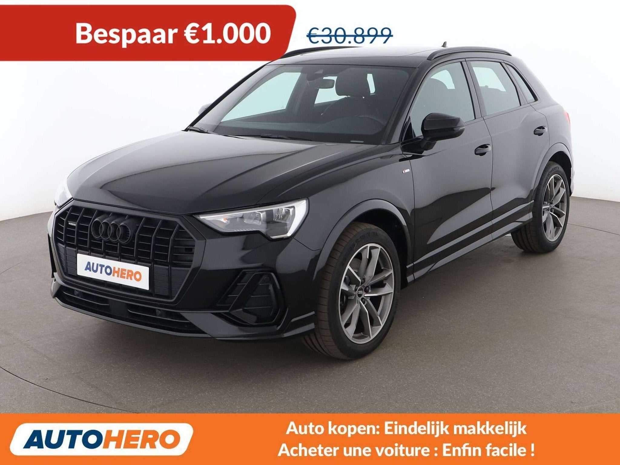 Audi Q3 40 TFSI quattro S line (bj 2021, automaat), Auto's, Automaat, Gebruikt, 1984 cc, Zwart