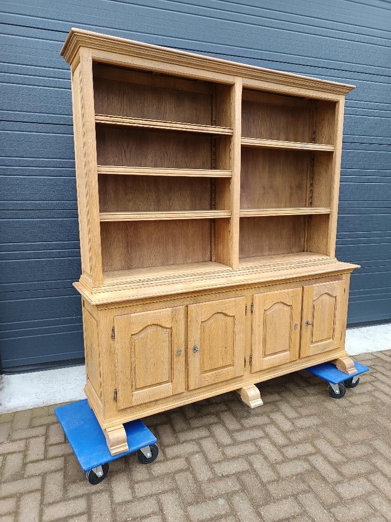 Massief licht eiken boekenkast / dressoir, Maison & Meubles, Armoires | Dressoirs, Comme neuf, Chêne, Enlèvement