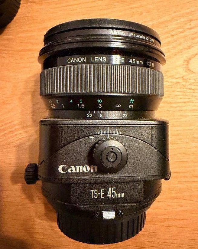 Canon 3 TS-E lenzen 24 - 45 - 90 mm (Tilt-shift), Ophalen, Zo goed als nieuw, Canon
