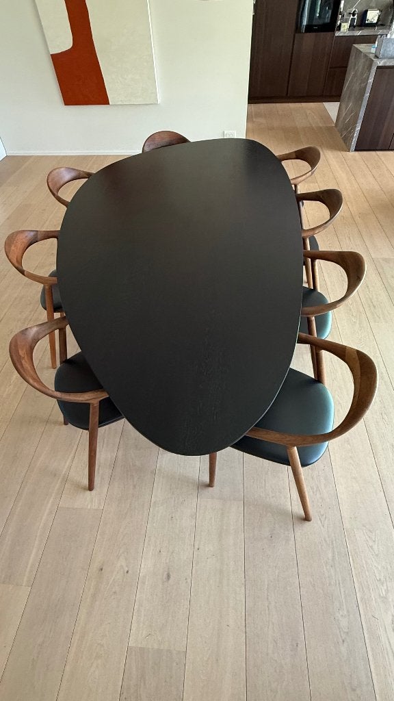 Eettafel in organische vorm, Huis en Inrichting, Ophalen, 100 tot 150 cm, Eikenhout, 200 cm of meer