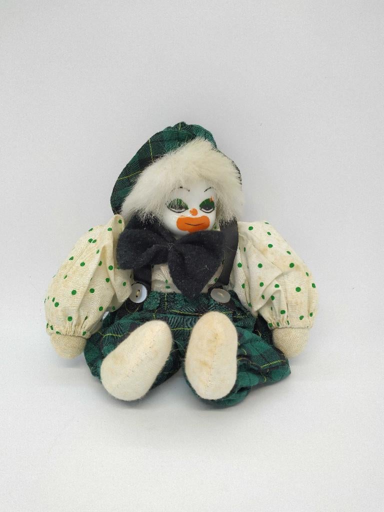 Vintage clown pop porcelaine, Verzamelen, Poppen, Ophalen, Pop
