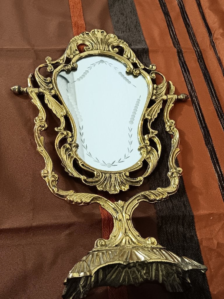 miroir ancien en bronze magnifique pièces, Enlèvement ou Envoi, Rectangulaire, Moins de 50 cm, Moins de 100 cm