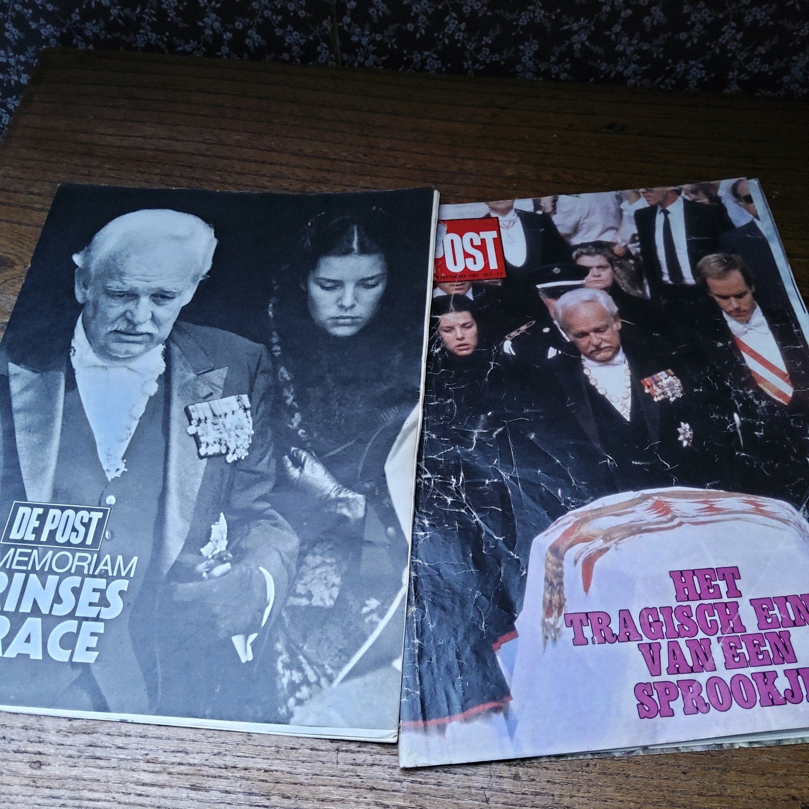 Grace Kelly: begrafenis "De Post" 1982 + extra bijlage, Collections, Enlèvement ou Envoi, Utilisé, Magazine ou livre