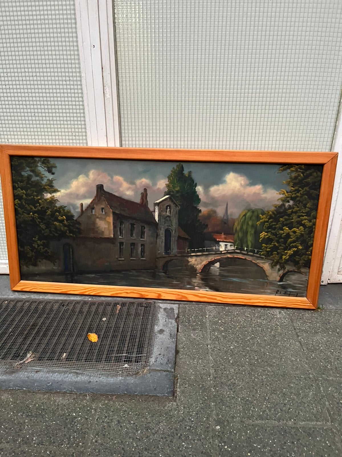 Grote schilderij., Enlèvement, Signé, Peinture à l'huile, Toile