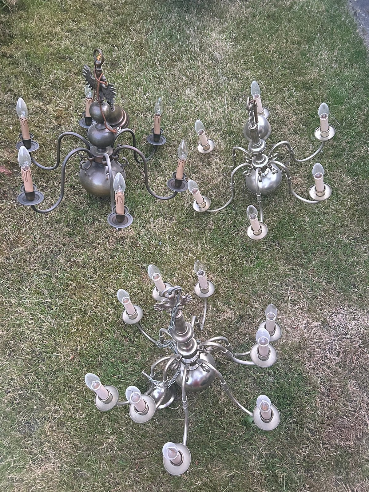 Vintage kroonluchters, Huis en Inrichting, Lampen | Kroonluchters, Ophalen, Gebruikt, Metaal, Vintage