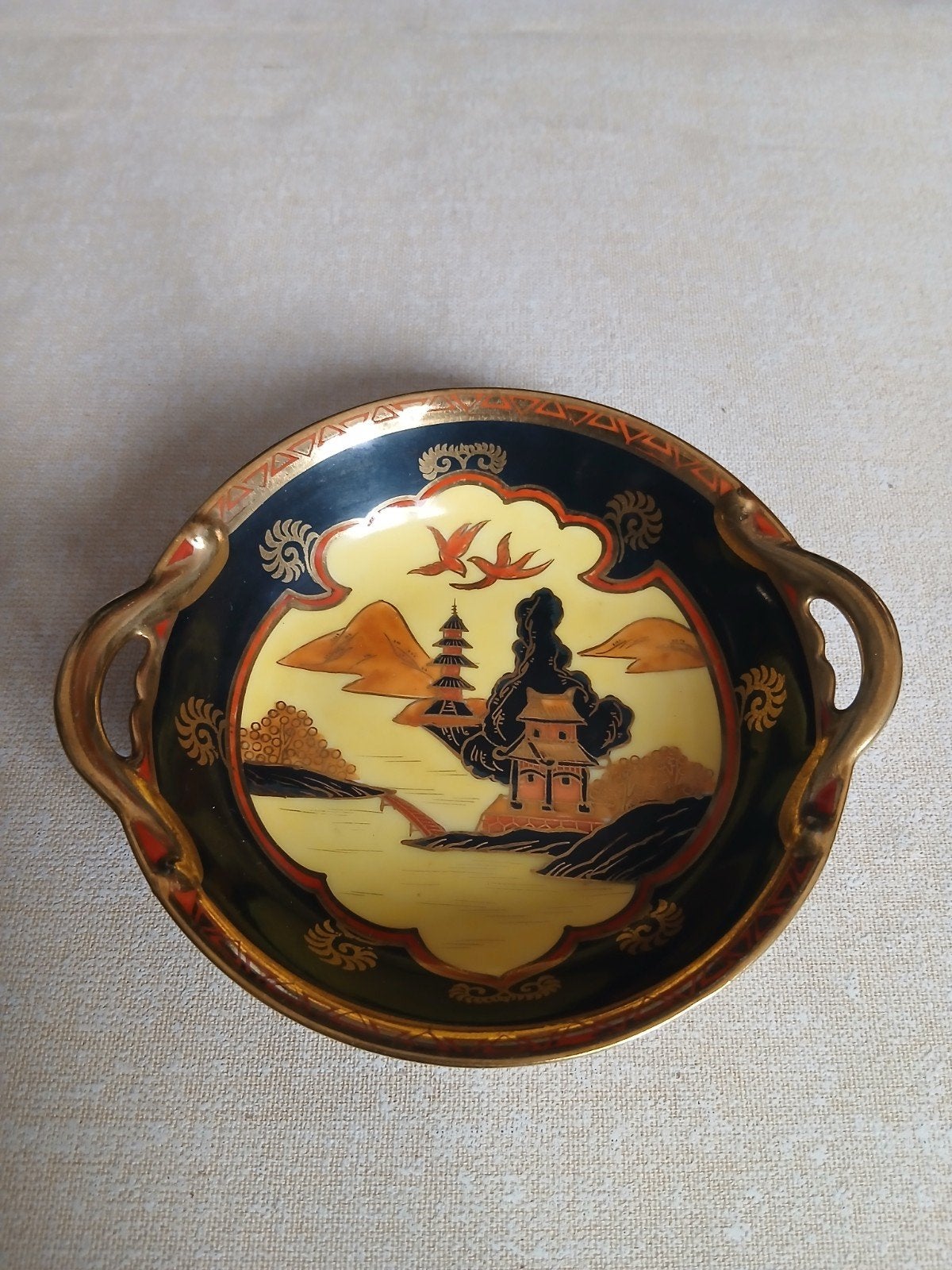Plat / Coupelle à poignées vintage Noritake - Porcelaine du, Handtassen en Accessoires, Broches, Ophalen of Verzenden