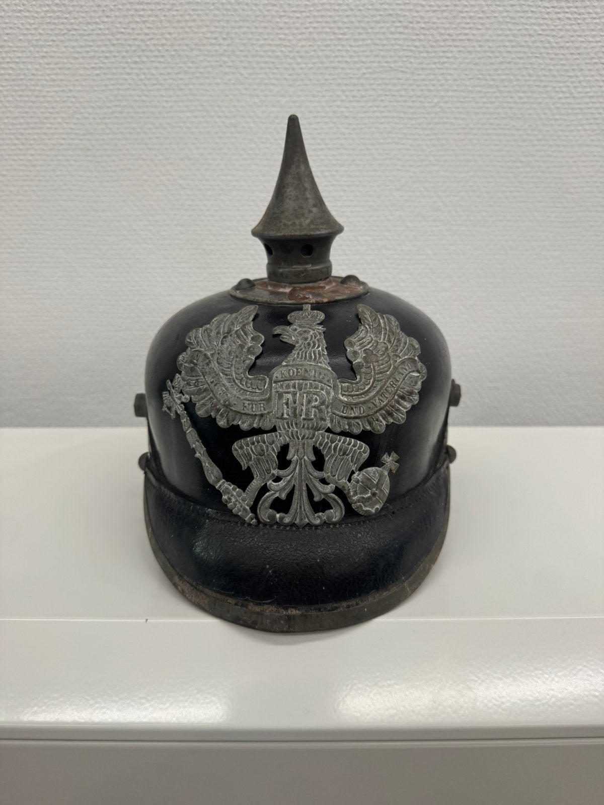 WW1 casque a pointe Allemand M15, Collections, Enlèvement ou Envoi