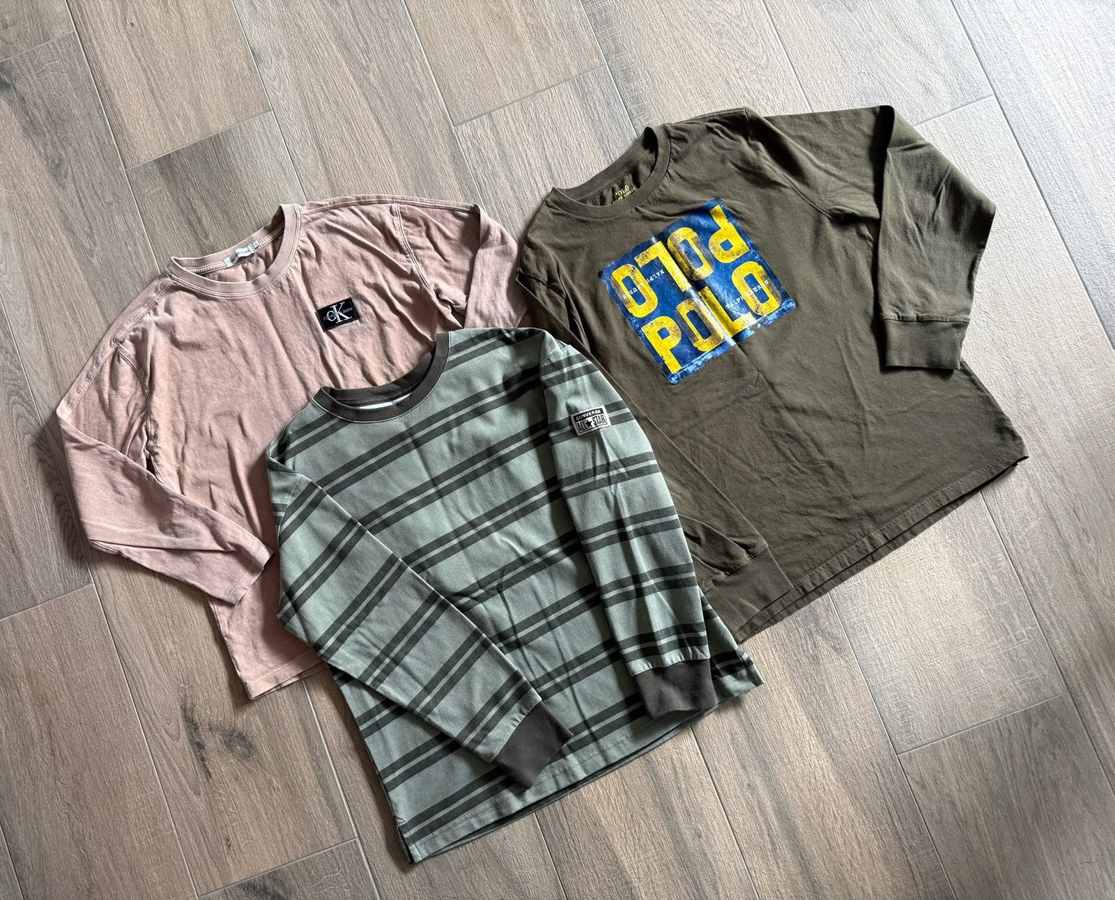 3 Polo à manches longues Converse et Calvin Klein, Enlèvement ou Envoi, Comme neuf, Taille 152