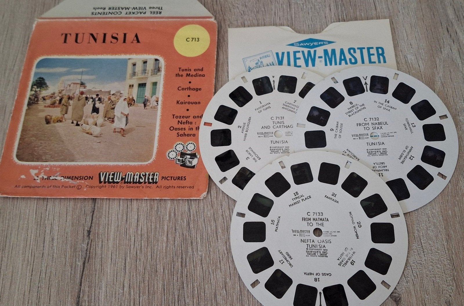View-Master Viewmaster 3 schijfjes Tunesia Tunesië, Ophalen of Verzenden