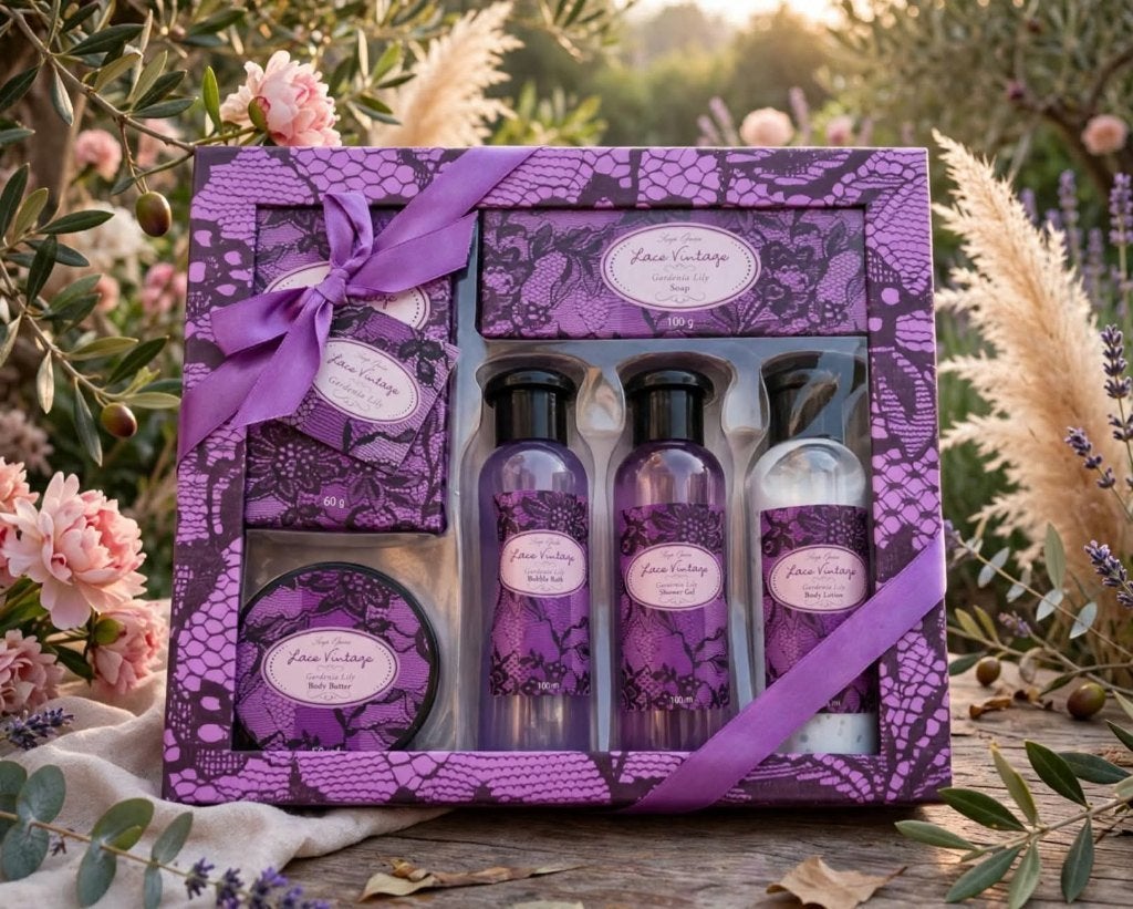Lichaamsverzorging Wellness cadeau set Lace Vintage nieuw, Ophalen of Verzenden, Nieuw, Bad & Douche