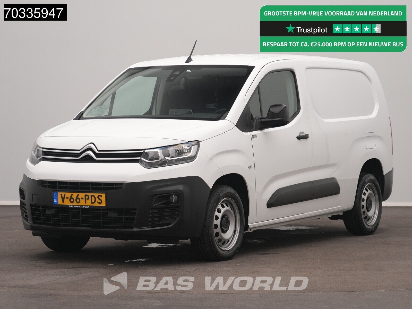 Citroën Berlingo 102pk L2H1 XL Airco Cruise Navi Apple Carp, Stof, Gebruikt, Euro 6, 4 cilinders