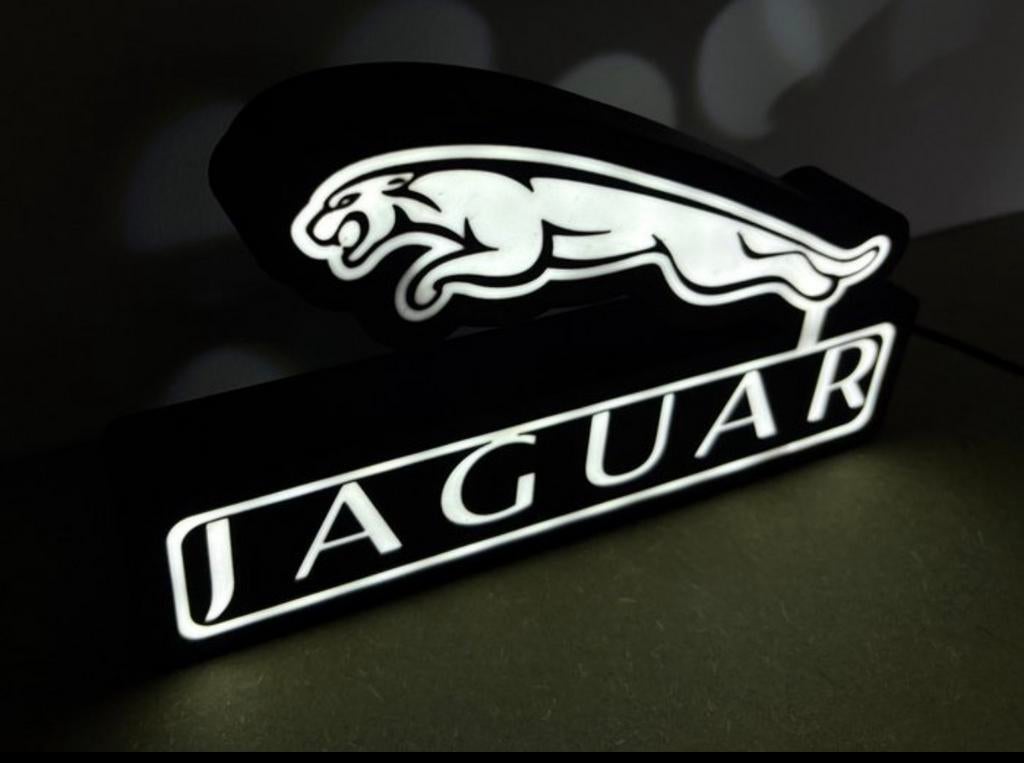 Jaguar lichtreclame met usb, Verzamelen, Merken en Reclamevoorwerpen, Ophalen of Verzenden, Zo goed als nieuw, Reclamebord