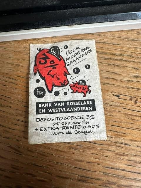 luciferdoos etiket Bank van Roeselare en Westvlaanderen, Gebruikt, Info@bniroem.we, Bakkrieoswe, Ophalen of Verzenden