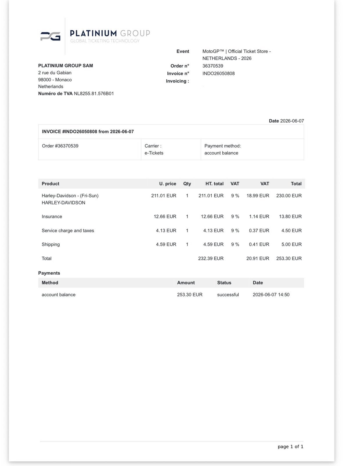 Ticket 3 dagen MotoGP Assen Harley Davidson upgrade, Tickets en Kaartjes, Eén persoon