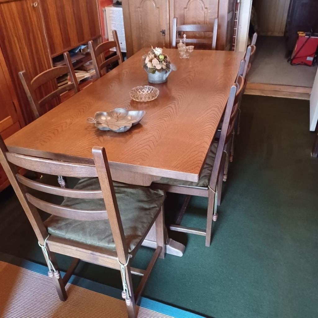 Eiken eetkamer., Huis en Inrichting, Ophalen, Gebruikt, 4 tot 6 stoelen