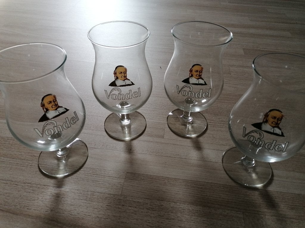 4 glazen VONDEL meulebeke, Verzamelen, Ophalen of Verzenden, Zo goed als nieuw
