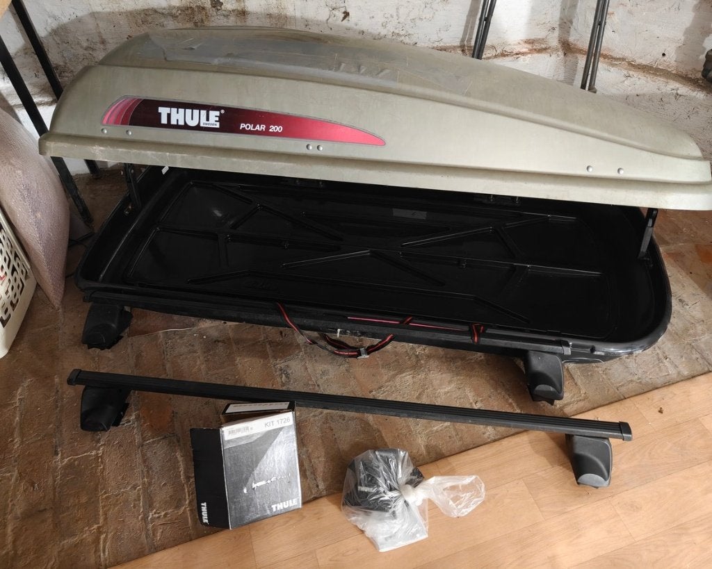 Thule Dakkoffer Polar 200 + Dakdragers voor Skoda (Bargain!), Ophalen, Gebruikt