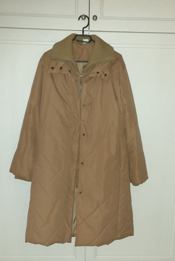 DONKERE BEIGE WINTERJAS VR DAMES, Ophalen of Verzenden, Zo goed als nieuw, Maat 42/44 (L), Beige