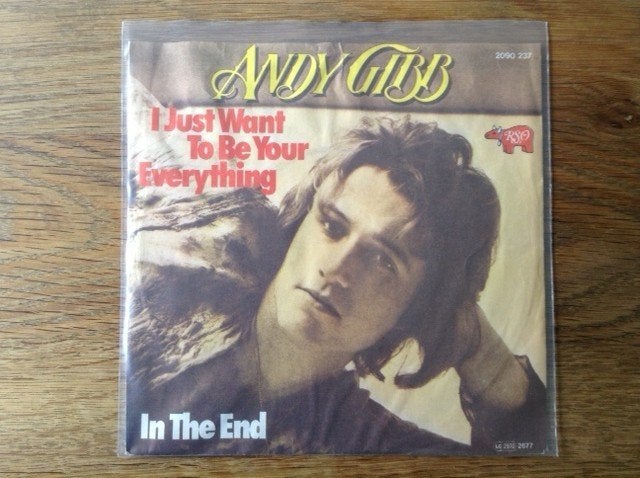 single andy gibb, Cd's en Dvd's, Vinyl Singles, Beschermende buitenhoes, Fotohoes, Originele persing, Single, 1970 - 1979, Pop