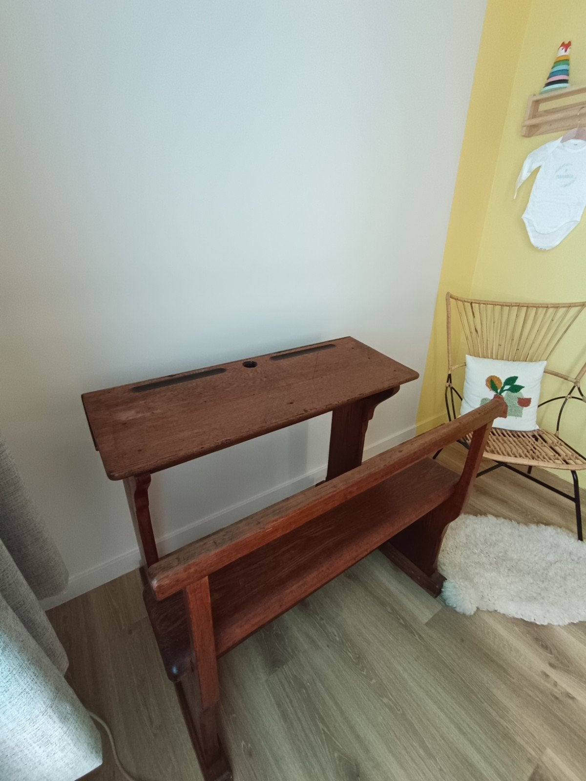 Vintage lessenaar/schoolbank, Vintage, Ophalen