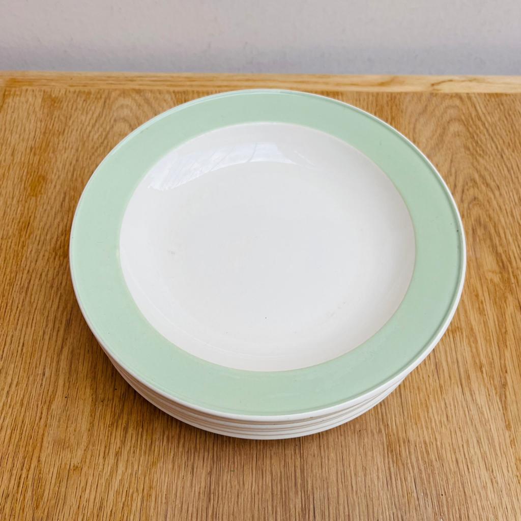 Set van 7 vintage diepe borden Villeroy & Boch celadongroen, Antiek en Kunst, Ophalen of Verzenden