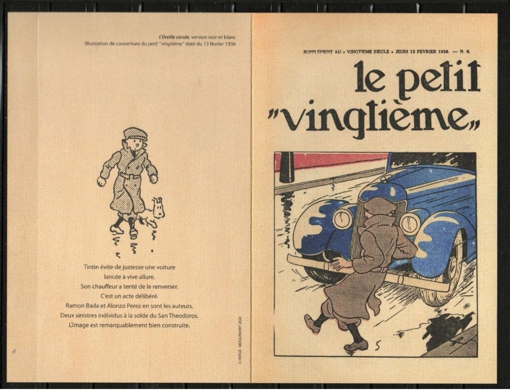 Carte postale : Hergé : Tintin le petit vingtième (5), Enlèvement