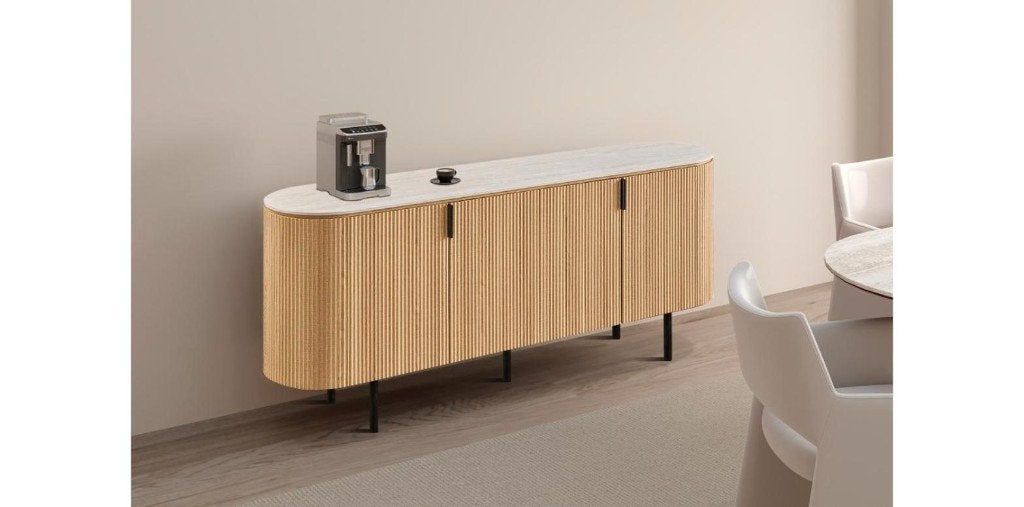 Dressoir Vigo 200 cm eik naturel - nieuw, Verzenden, Nieuw