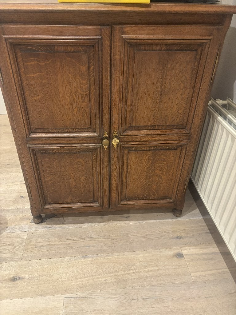 Zelfgemaakte Eiken boekenkast, 25 à 50 cm, Avec tablette(s), Comme neuf, Enlèvement