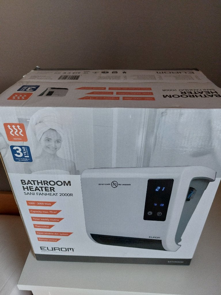 Eurom Sani-Fanheat warmeluchtblazer 2000W, badkamer, Ophalen, Nieuw, 800 watt of meer, Overige typen