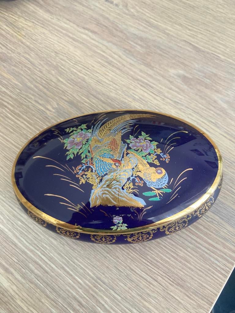 Prachtig Limoges Porseleinen doosje versierd met 24 krt goud, Ophalen of Verzenden, Zo goed als nieuw, Goud