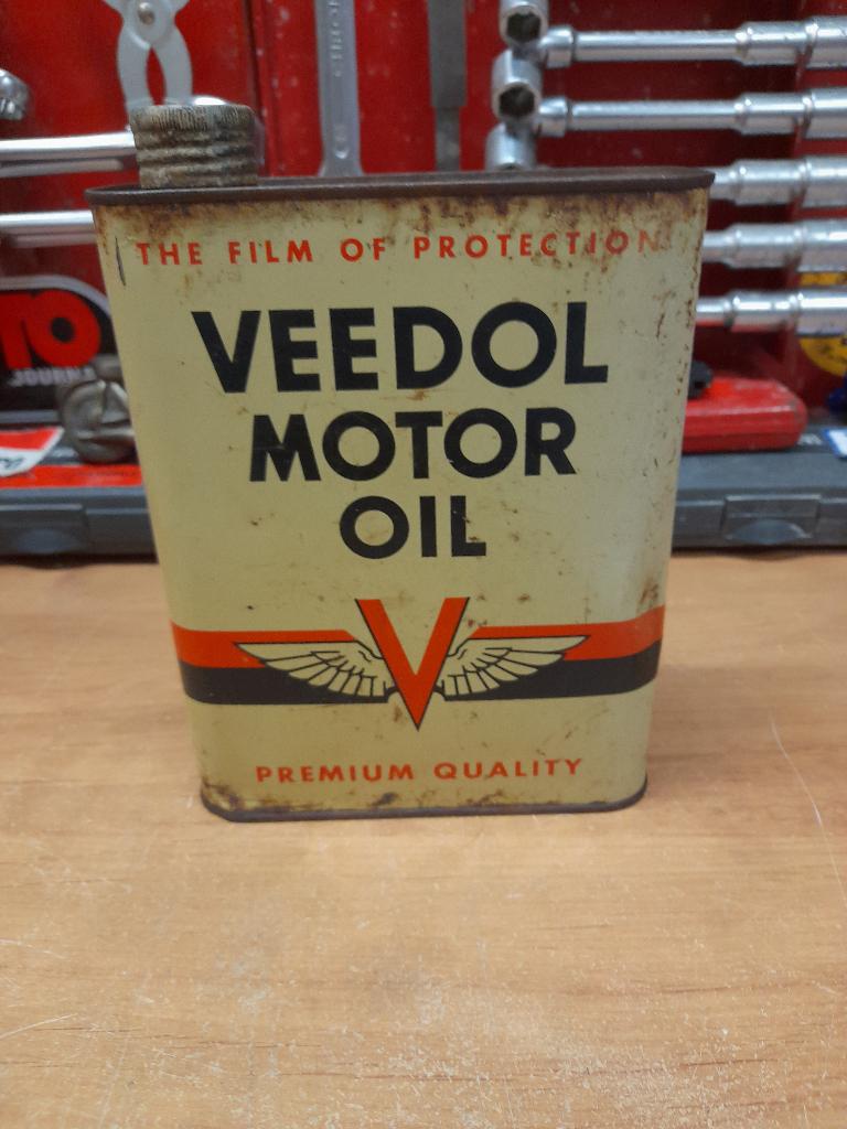 ancien bidon huile vide veedol motor oil, Collections, Marques & Objets publicitaires, Envoi, Utilisé, Autres types