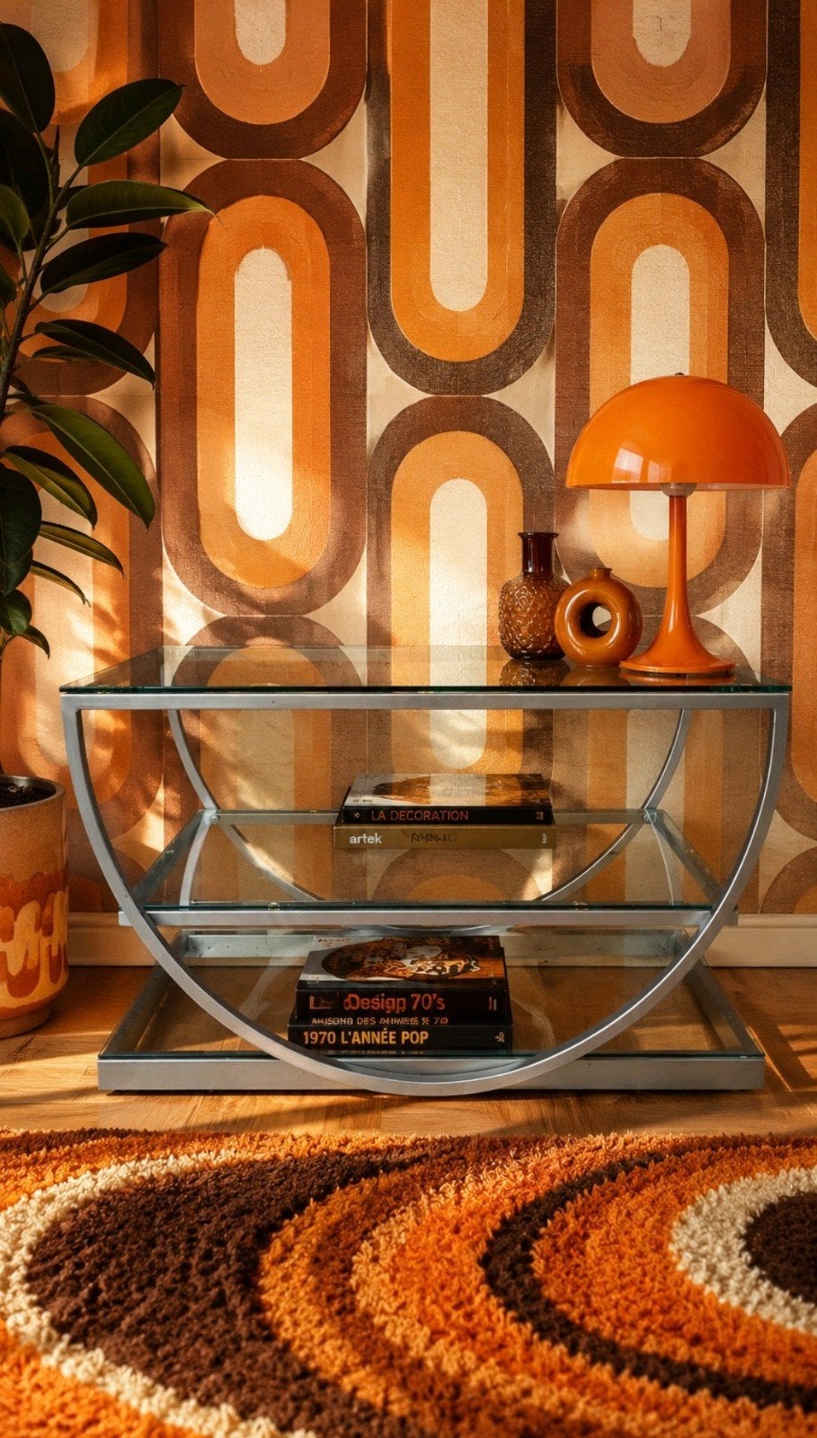 table vintage style hollywood regency space age 70/80, Enlèvement ou Envoi