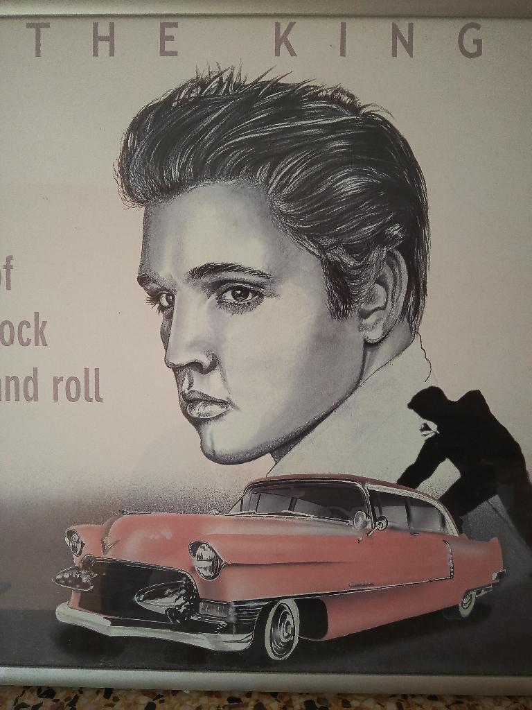 Poster in kader ELVIS PRESLEY    ' Sunshineholland ', Verzamelen, Posters, Zo goed als nieuw, Muziek, Rechthoekig Staand, Met lijst