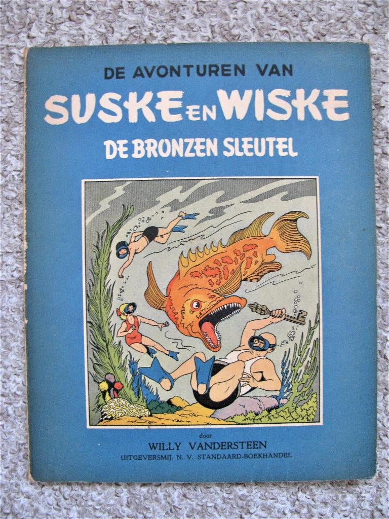 Suske en Wiske - BR-2 - De Bronzen Sleutel - 2e druk 1952, Livres, BD, Comme neuf, Une BD, Enlèvement ou Envoi