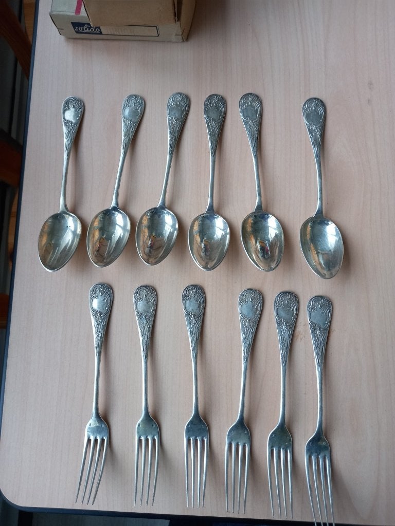 lot de 12 couverts argent 800, Antiquités & Art, Enlèvement ou Envoi, Argent